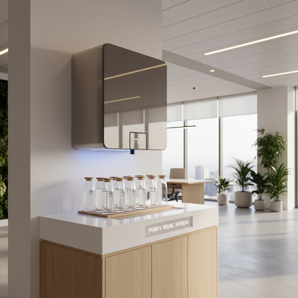 Moderne Refill‑Station im Büro